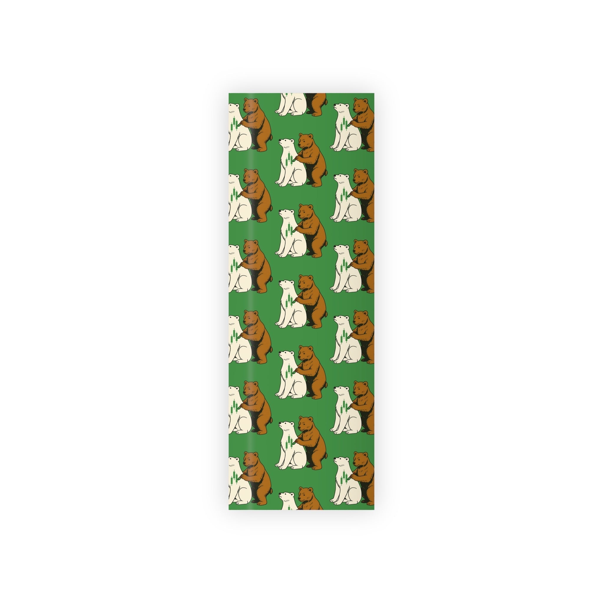 The Bear Wrapping Paper with playful bear design on green background.