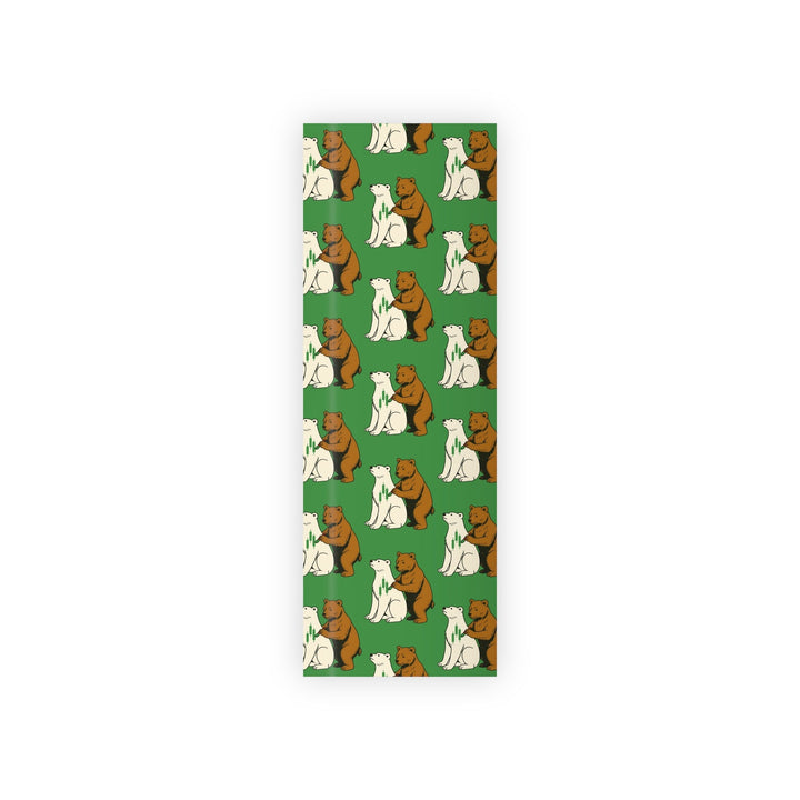 The Bear Wrapping Paper with playful bear design on green background.