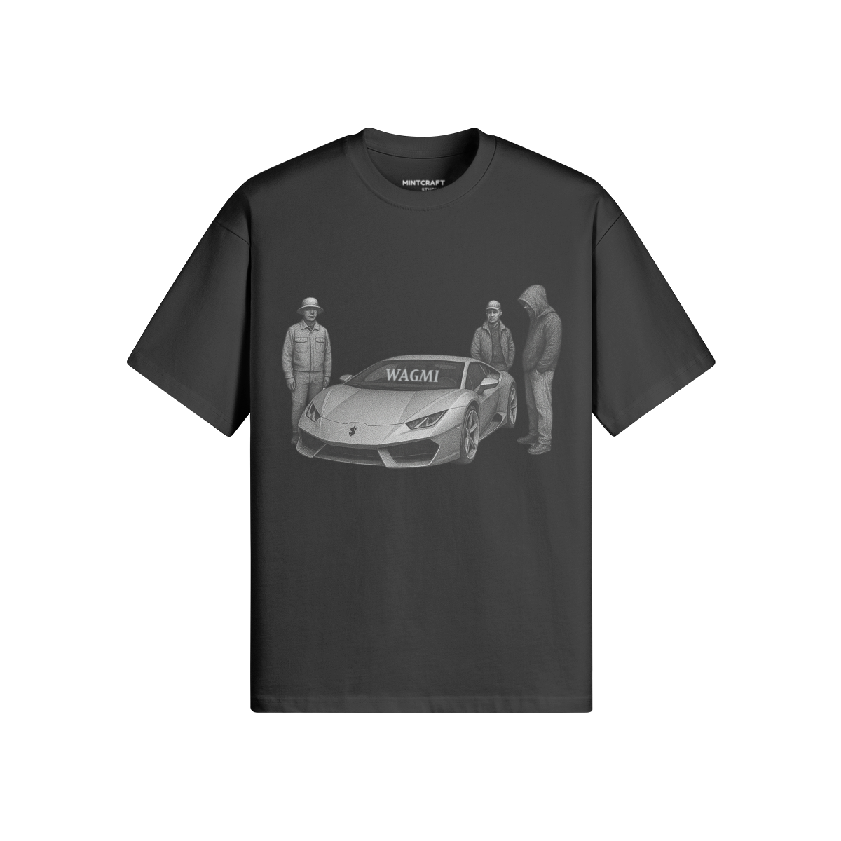 WAGMI Embroidered T-shirt with classic crew neck and oversized fit, featuring premium quality double yarn cotton fabric.