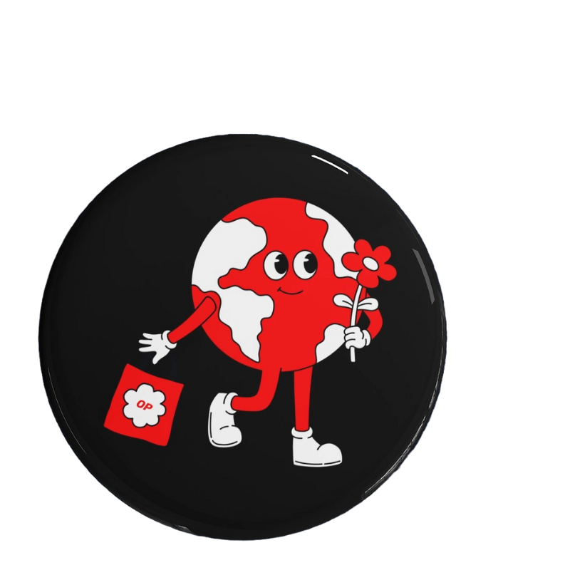 Optimism Crypto Globe Pin