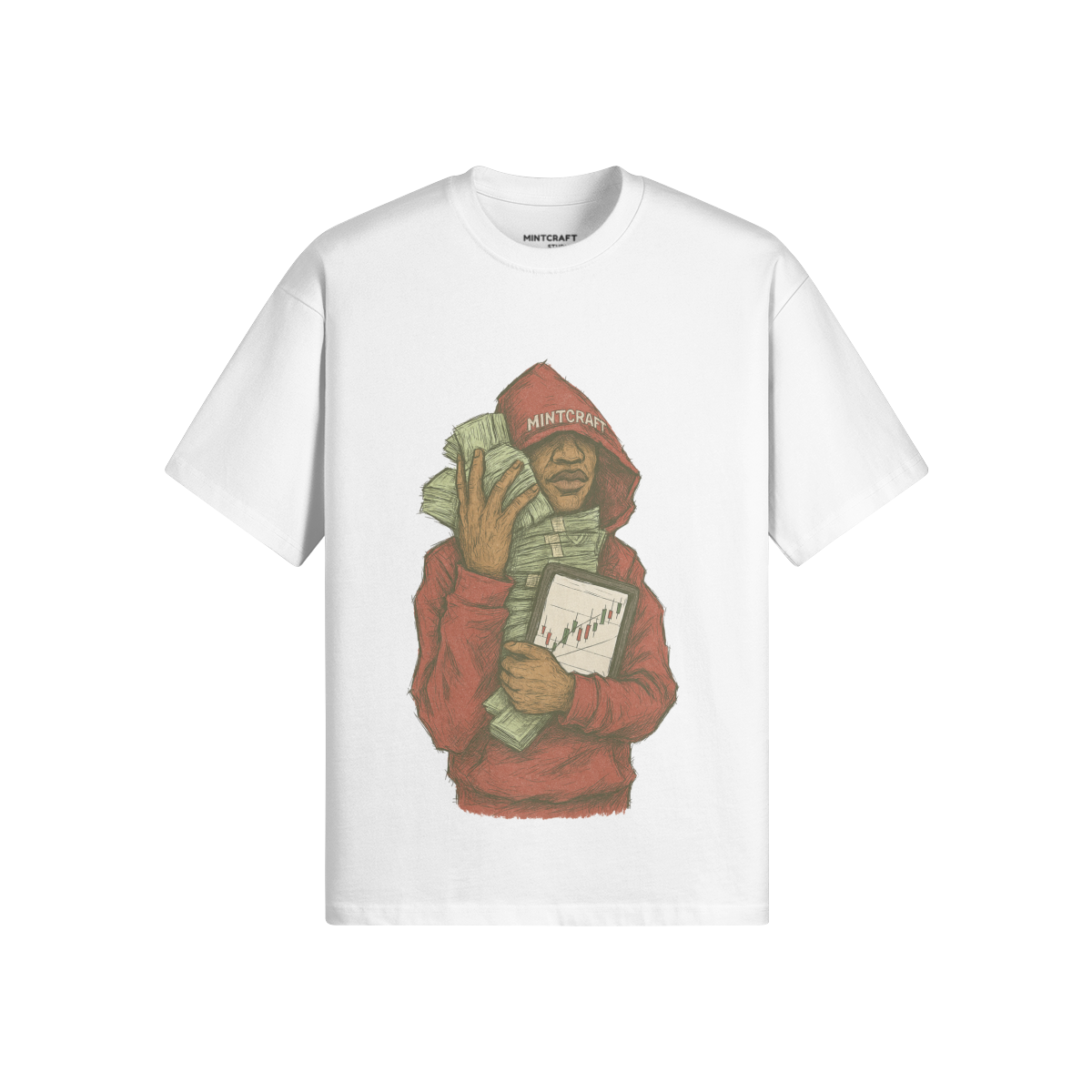 The Printer T-Shirt with graphic design, premium quality double yarn cotton, crew neck, oversized fit.