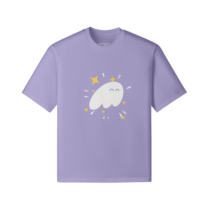 The Happiest Phantom T Shirt with ghost motif on premium cotton fabric.